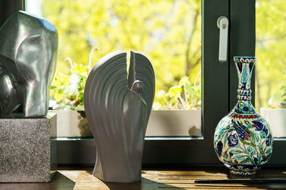 Guardian Handmade Cremation Urn for Ashes - Large | Gray Matte | Ceramic Urn - Pulvis Art Urns