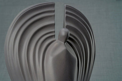 Guardian Handmade Cremation Urn for Ashes - Large | Gray Matte | Ceramic Urn - Pulvis Art Urns