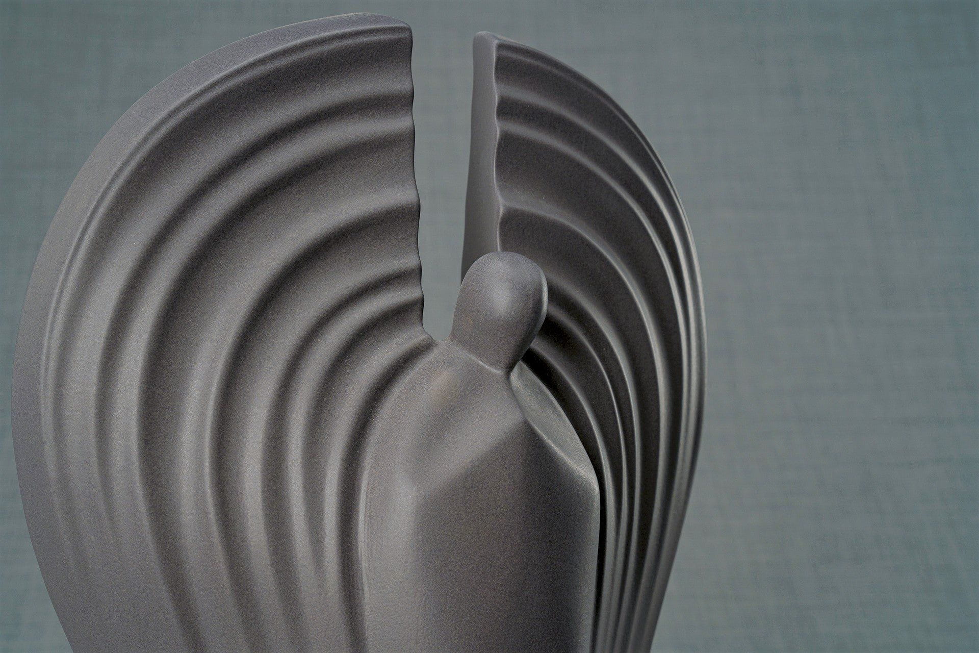 Guardian Handmade Cremation Urn for Ashes - Large | Gray Matte | Ceramic Urn - Pulvis Art Urns