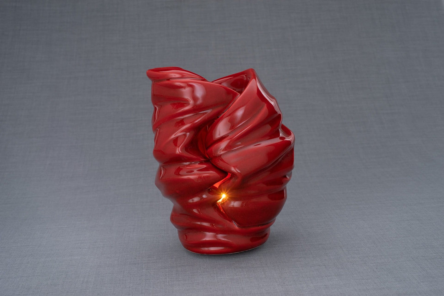 Light Handmade Cremation Urn for Ashes, size Large/Adult, color Red-Pulvis Art Urns