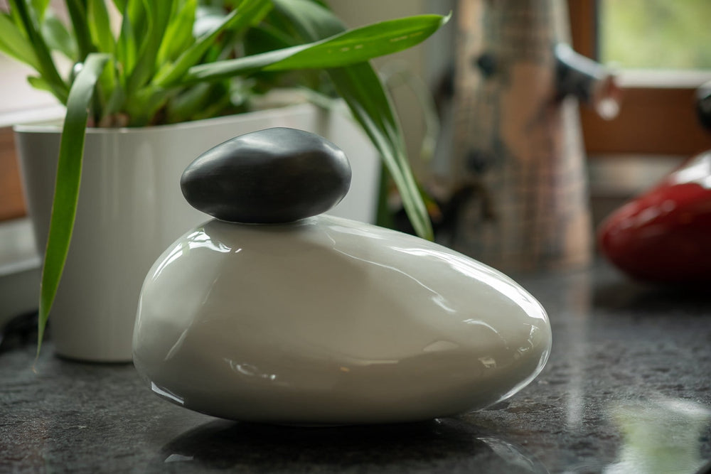 
                  
                    Ceramic Art Urn for Ashes - Stone - (White colour) by Pulvis Art Urns 
                  
                