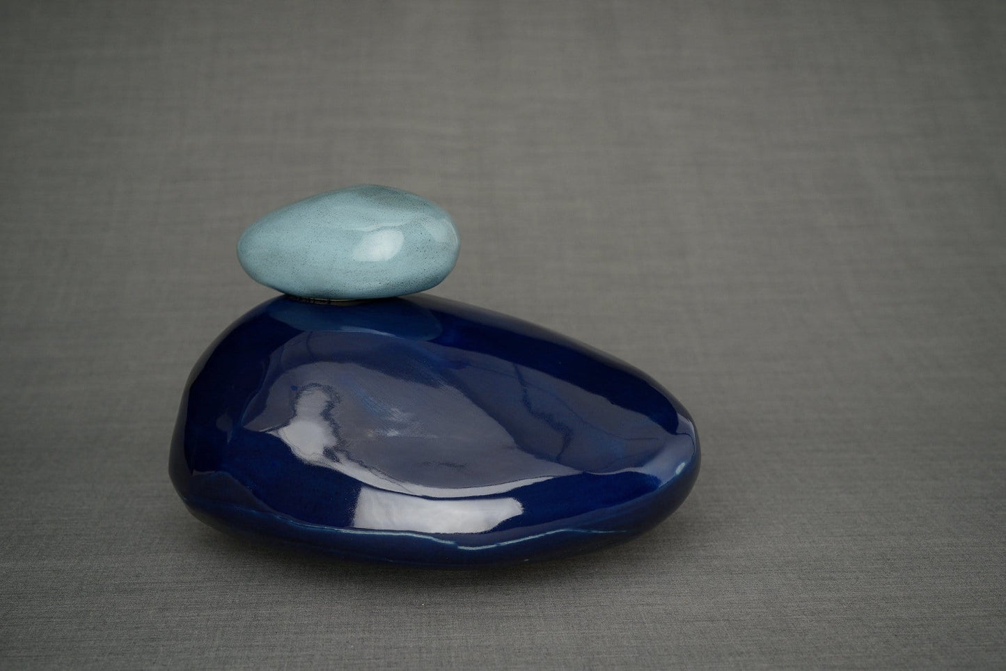 Stone Handmade Cremation Urn for Ashes, size Large/Adult, color Cobalt Metallic-Pulvis Art Urns