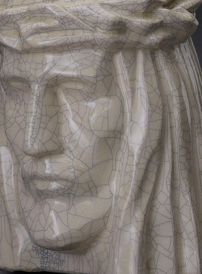 Handmade Cremation Urn for Ashes "The Christ" - Large | Craquelure | Ceramic Urn - Pulvis Art Urns