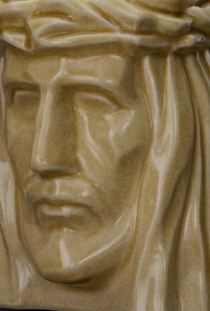 Handmade Cremation Urn for Ashes "The Christ" - Large | Light Sand | Ceramic Urn - Pulvis Art Urns