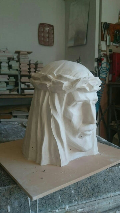 The Christ Handmade Cremation Urn for Ashes, size Large/Adult, color Unglazed-PulvisArtUrns-Pulvis Art Urns