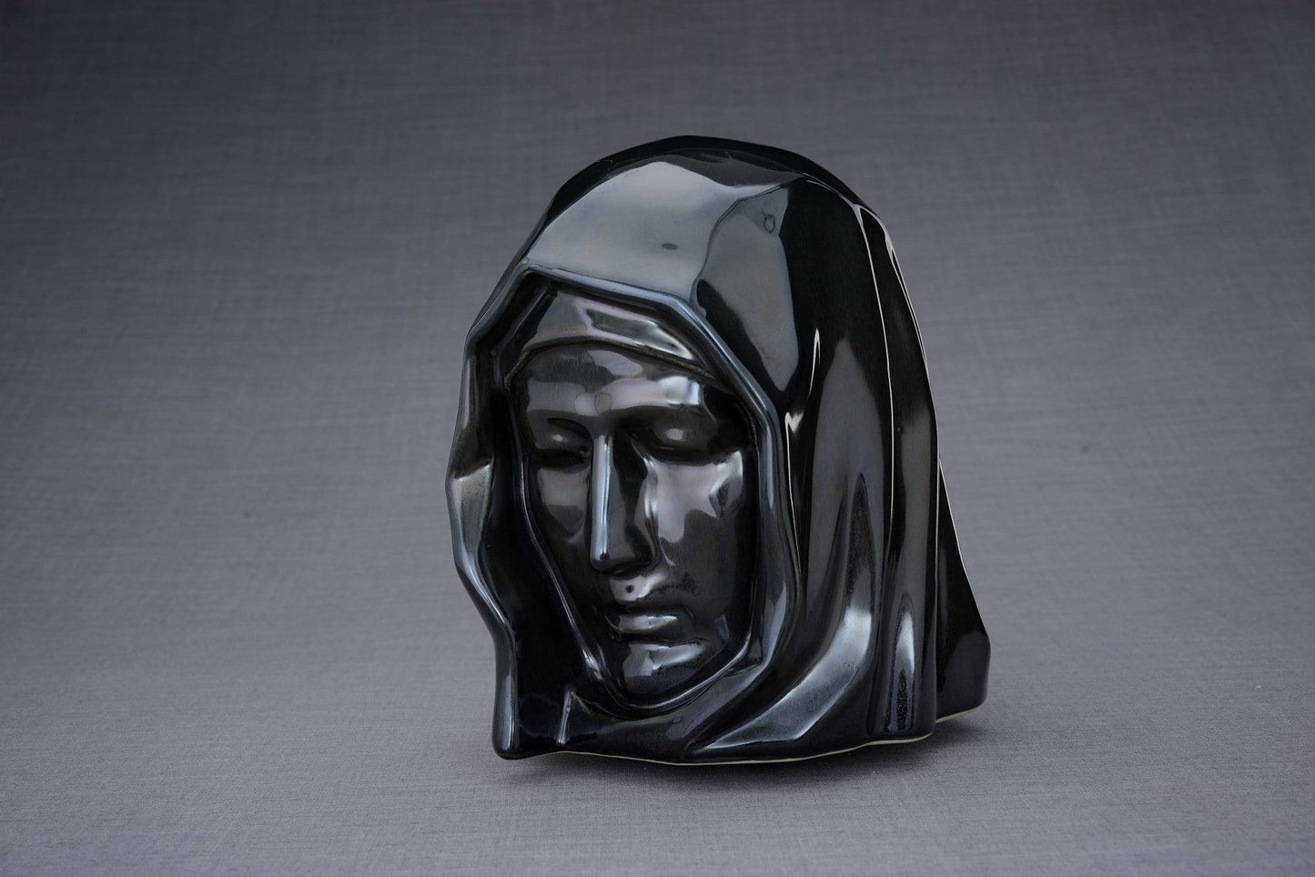 The Holy Mother Handmade Cremation Urn for Ashes, size Large/Adult, color Black Gloss-Pulvis Art Urns