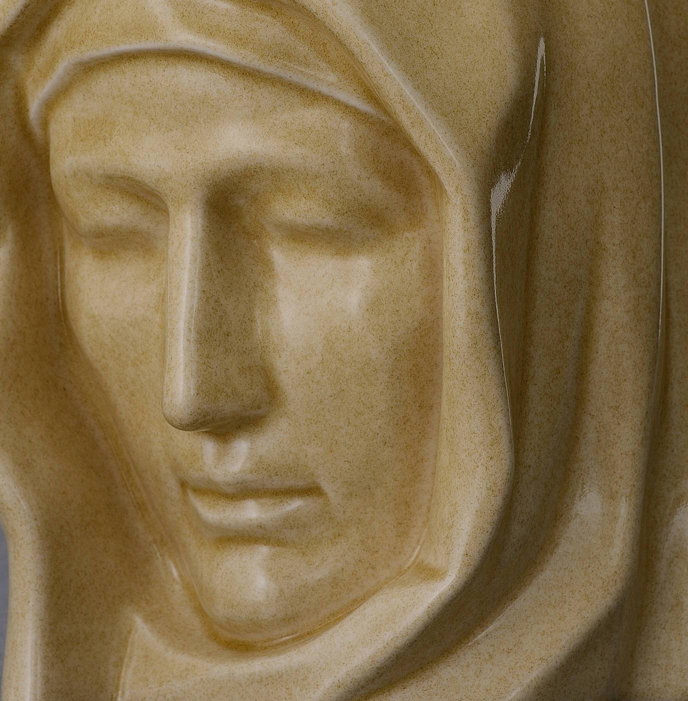 Handmade Cremation Urn for Ashes "The Holy Mother" - Large | Light Sand | Ceramic Urn - Pulvis Art Urns