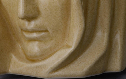 Handmade Cremation Urn for Ashes "The Holy Mother" - Large | Light Sand | Ceramic Urn - Pulvis Art Urns