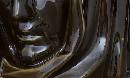 Handmade Cremation Urn for Ashes "The Holy Mother" - Large | Oily Green | Ceramic Urn - Pulvis Art Urns