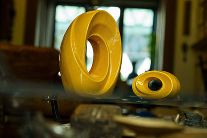 Handmade Cremation Urn for Ashes "The Passage" - Large Urn | Amber Yellow | Ceramic - Pulvis Art Urns