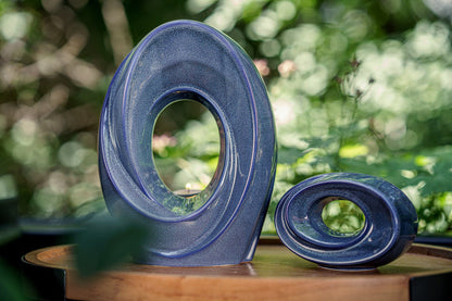 Handmade Cremation Urn for Ashes "The Passage" - Large Ceramic Urn | Blue Melange - Pulvis Art Urns