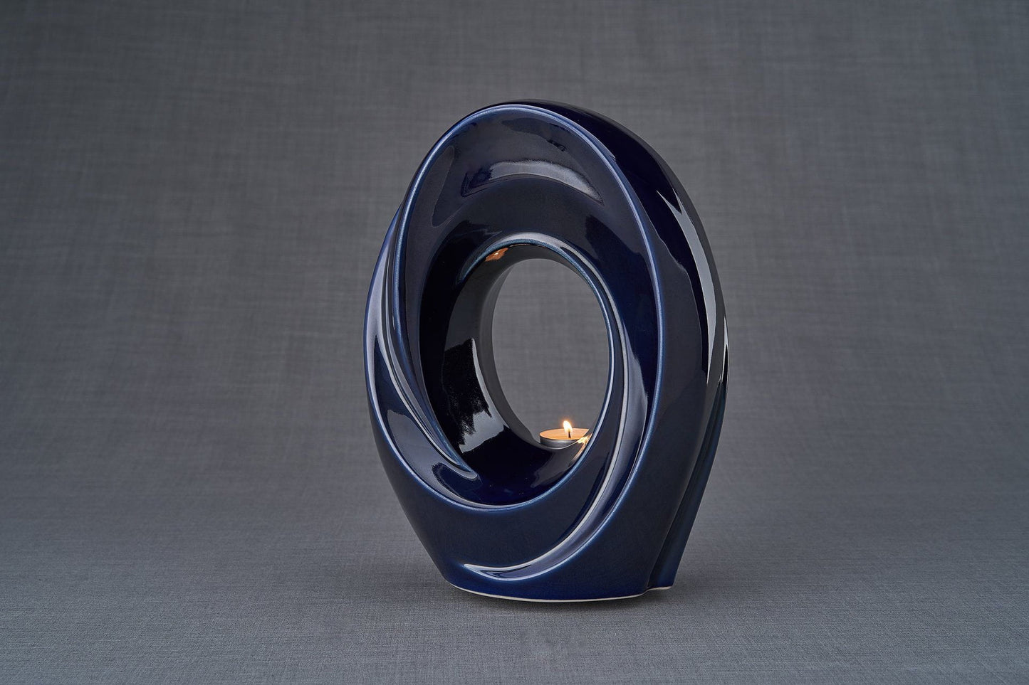 Handmade Cremation Urn for Ashes "The Passage" - Large | Cobalt Metallic | Ceramic