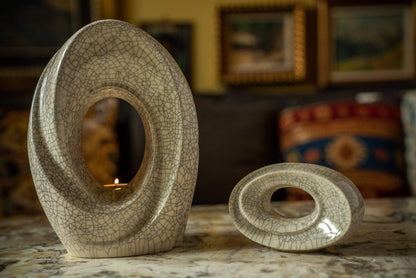 Handmade Cremation Urn for Ashes "The Passage" - Large Urn | Dark Sand | Ceramic - Pulvis Art Urns