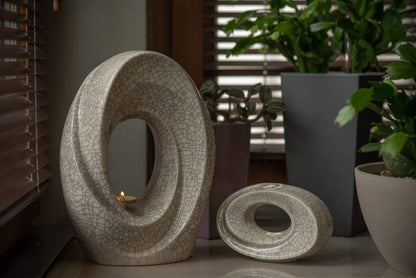 Handmade Cremation Urn for Ashes "The Passage" - Large Urn | Dark Sand | Ceramic - Pulvis Art Urns