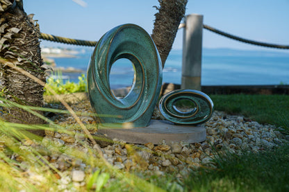 Handmade Cremation Urn for Ashes "The Passage" - Large Urn | Oily Green Melange - Pulvis Art Urns