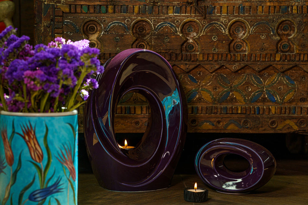 
                  
                    Pulvis Art Urns Adult Size Urn Handmade Cremation Urn for Ashes "The Passage" - Large | Violet | Ceramic
                  
                