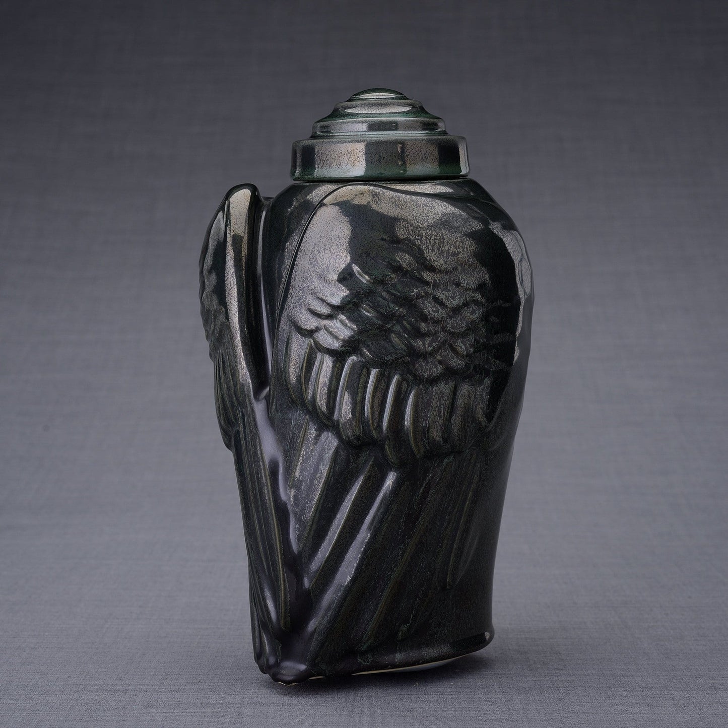 
                  
                    Wings Handmade Cremation Urn for Ashes, size Large/Adult, color Black Melange-PulvisArtUrns-Pulvis Art Urns
                  
                