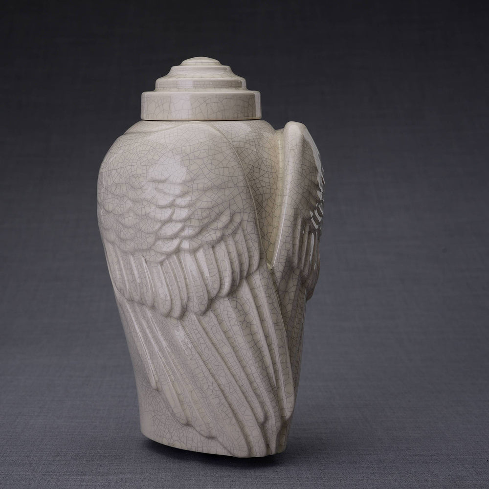 Wings Handmade Cremation Urn for Ashes, size Large/Adult, color Craquelure-PulvisArtUrns-Pulvis Art Urns
