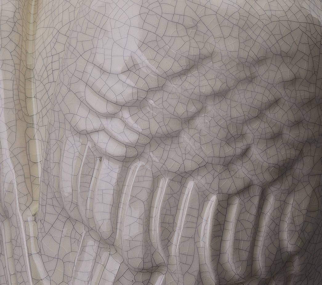 Handmade Cremation Urn for Ashes "Wings" - Large | Craquelure | Ceramic Urn - Pulvis Art Urns