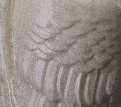 Handmade Cremation Urn for Ashes "Wings" - Large | Craquelure | Ceramic Urn - Pulvis Art Urns