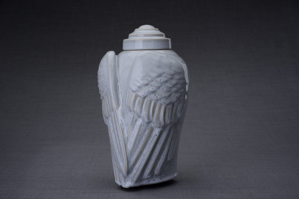 Wings Handmade Cremation Urn for Ashes, size Large/Adult, color Grey Melange-Pulvis Art Urns