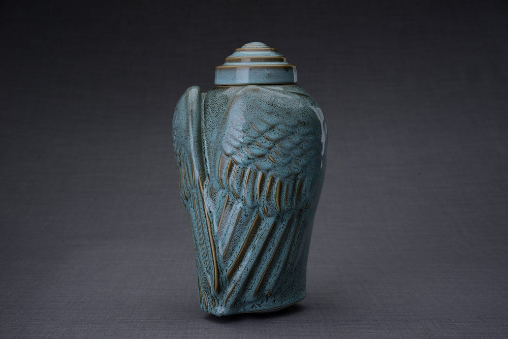 
                  
                    Wings Handmade Cremation Urn for Ashes, size Large/Adult, color Oily Green Melange-Pulvis Art Urns
                  
                