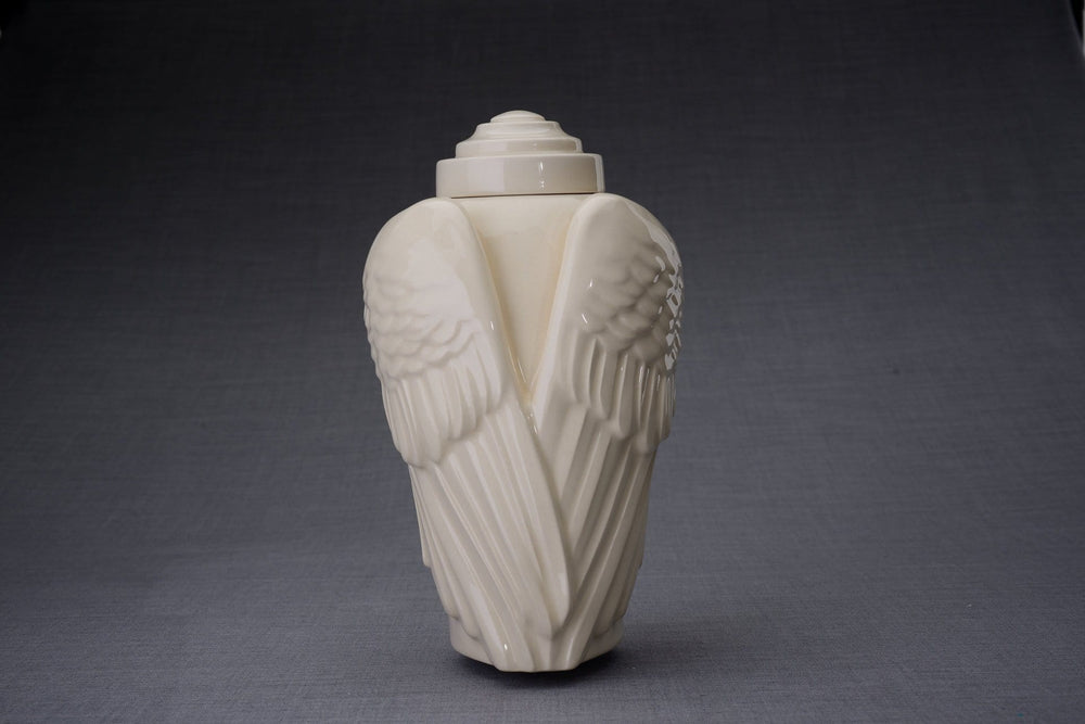 Wings Handmade Cremation Urn for Ashes, size Large/Adult, color Transparent-Pulvis Art Urns