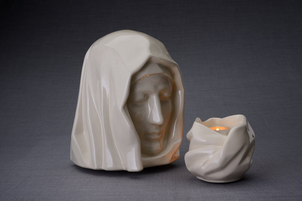 
                  
                    Set of Cremation Urns for Ashes - The Holy Mother ( Large urn + Keepsake)-Pulvis Art Urns
                  
                