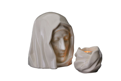 Set of Art Urns for Ashes "The Holy Mother" - (Large urn + Keepsake) - Pulvis Art Urns
