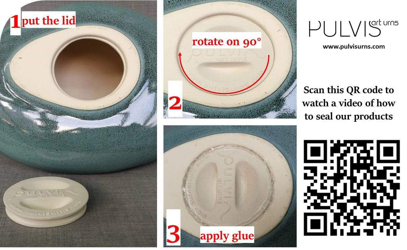 Set of Art Urns for Ashes "The Passage" - (Large urn + Keepsake) - Pulvis Art Urns