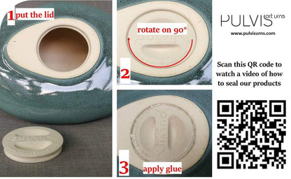 Set of Art Urns for Ashes "The Passage" - (Large urn + Keepsake) - Pulvis Art Urns