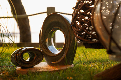 Set of Art Urns for Ashes "The Passage" - (Large urn + Keepsake) - Pulvis Art Urns