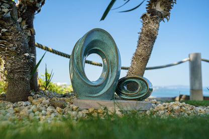 Set of Art Urns for Ashes "The Passage" - (Large urn + Keepsake) - Pulvis Art Urns