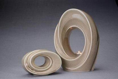 Set of Art Urns for Ashes "The Passage" - (Large urn + Keepsake) - Pulvis Art Urns