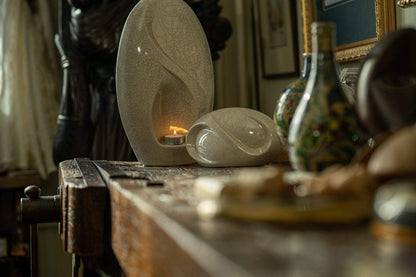 Set Of Ceramic Art Urns for Ashes "Eternity" - (Large urn + Keepsake) - Pulvis Art Urns