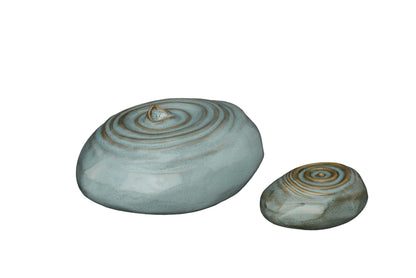 Set Of Ceramic Urns for Ashes "Resonance" - (Large urn + Keepsake) - Pulvis Art Urns