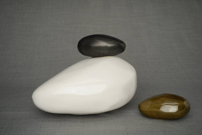 Set of Cremation Urns for Ashes "Stone" - (Large urn + Keepsake) - Pulvis Art Urns
