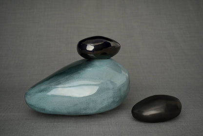 Set of Cremation Urns for Ashes "Stone" - (Large urn + Keepsake) - Pulvis Art Urns