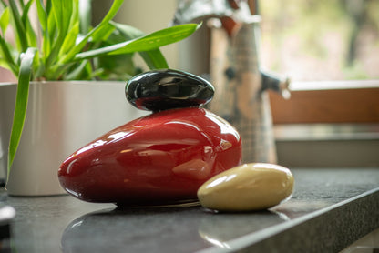 Set of Cremation Urns for Ashes "Stone" - (Large urn + Keepsake) - Pulvis Art Urns