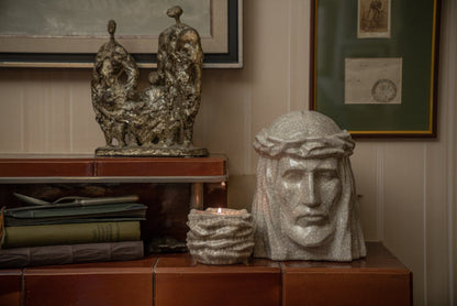 Set of Cremation Urns for Ashes "The Christ" - (Large urn + Keepsake) - Pulvis Art Urns