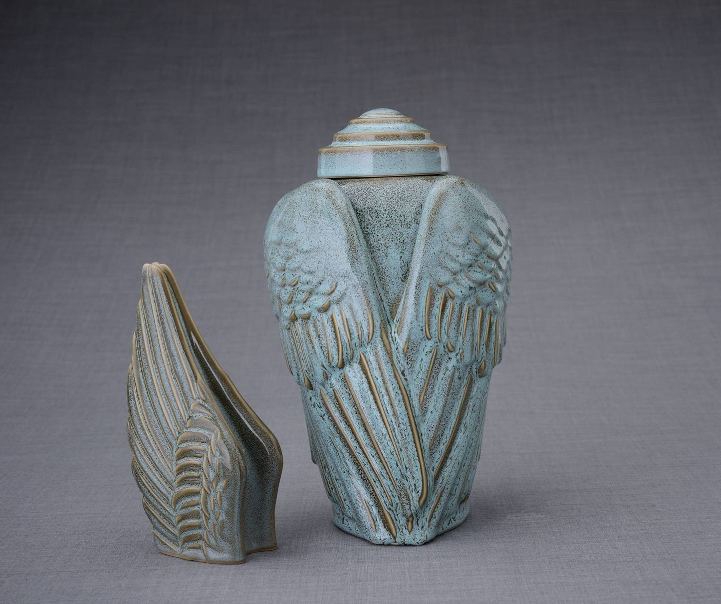 
                  
                    Set of Cremation Urns for Ashes - Wings ( Large urn + Keepsake)-PulvisArtUrns-Pulvis Art Urns
                  
                
