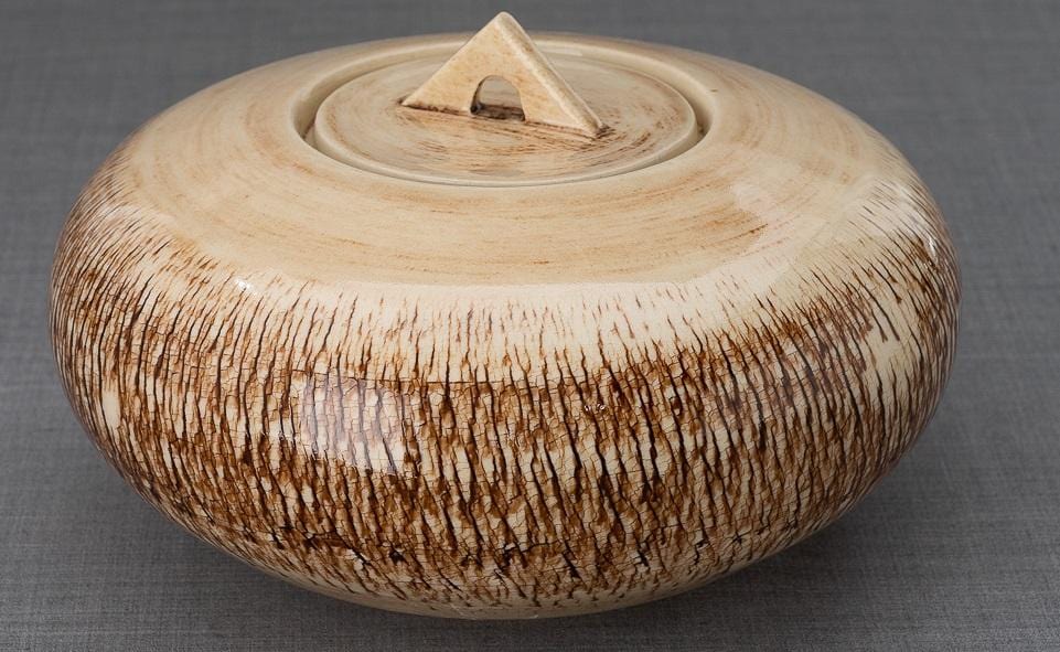 Pottery Wheel Urn for Ashes "Aeon" - Large | Manganese Brown | Ceramic - Pulvis Art Urns