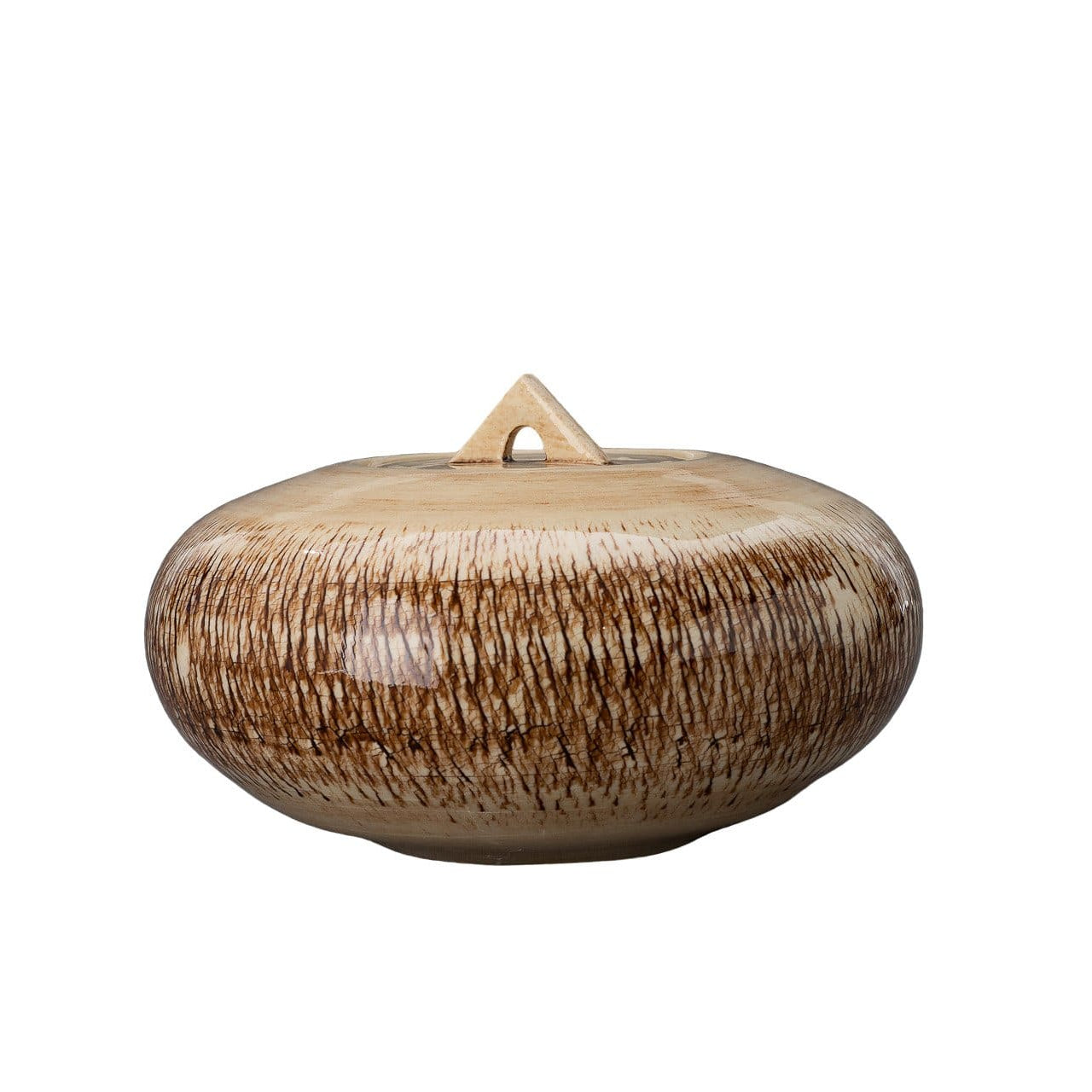 Pottery Wheel Urn for Ashes "Aeon" - Large | Manganese Brown | Ceramic - Pulvis Art Urns