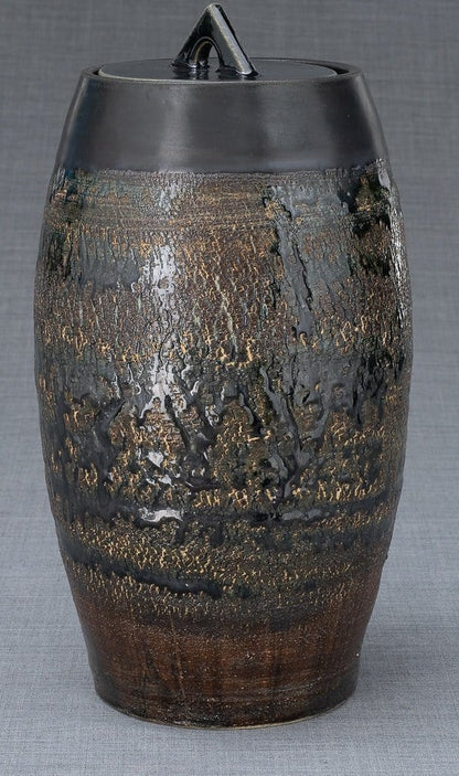 Pottery Wheel Urn for Ashes "Superious" - Large | Black gloss | Ceramic - Pulvis Art Urns