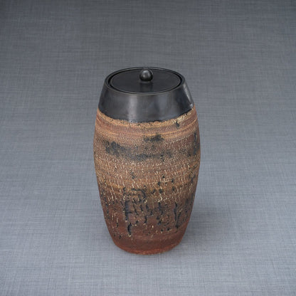 Pottery Wheel Urn for Ashes "Superious" - Large | Black matte | Ceramic - Pulvis Art Urns