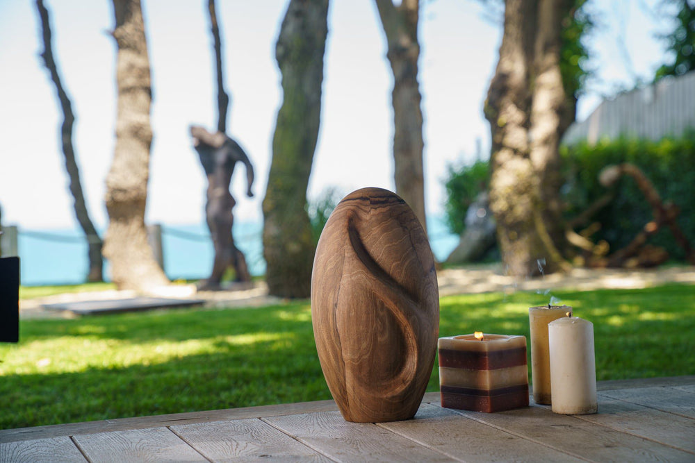 Pulvis Art Urns Adult Size Urn Wooden Urn for Ashes "Eternity" - Genuine Walnut