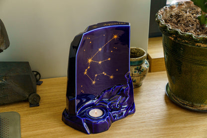 Zodiac Urn for Ashes "Aquarius" - Large | Star Sign Urn - Pulvis Art Urns