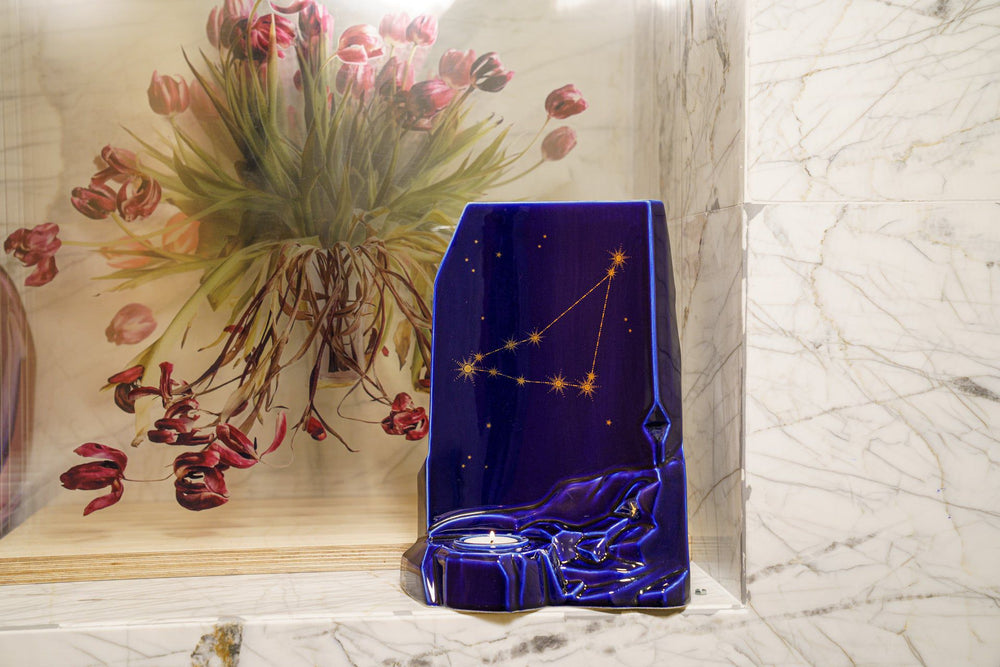 Pulvis Art Urns Adult Size Urn Zodiac Urn for Ashes "Capricorn" - Large | Star Sign Urn