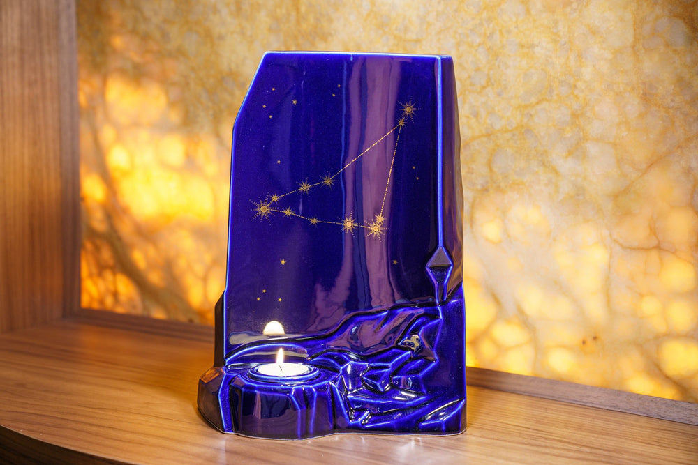Pulvis Art Urns Adult Size Urn Zodiac Urn for Ashes "Capricorn" - Large | Star Sign Urn