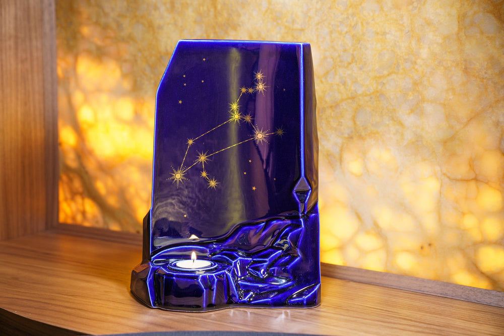 Pulvis Art Urns Adult Size Urn Zodiac Urn for Ashes "Leo" - Large | Star Sign Urn